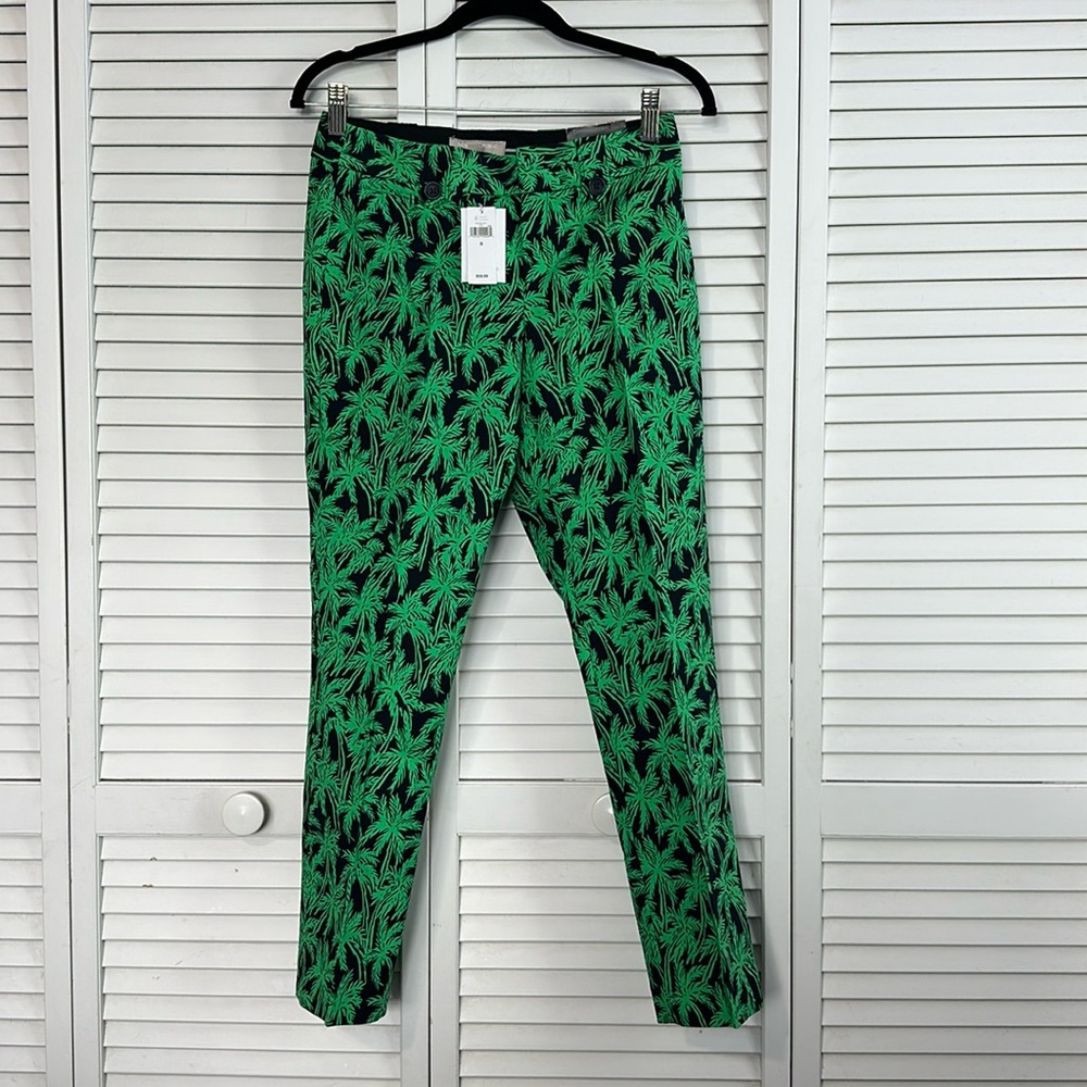 NWT banana republic Martin fit pants green palm tree design 0